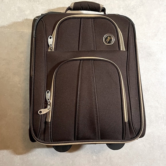 Rockland Polo Equipment Varsity Softside Upright Carry-On | Brown | 18" - Picture 2 of 11